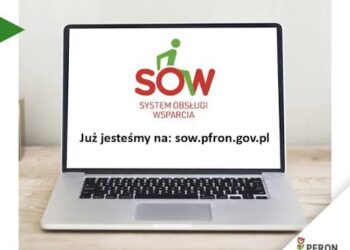 Informacja o zmienionym adresie strony Systemu Obsługi Wsparcia. Kliknij na grafikę, aby przejść do SOW.
